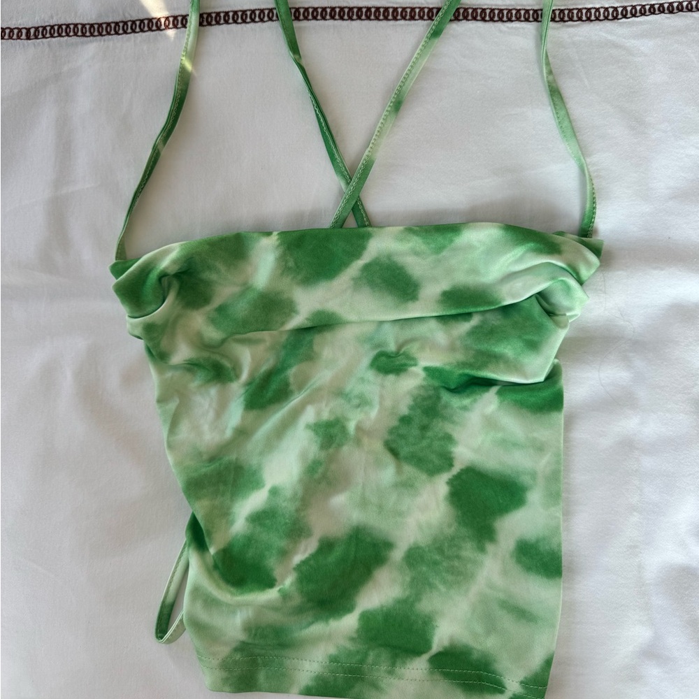 Green tie dye shirt